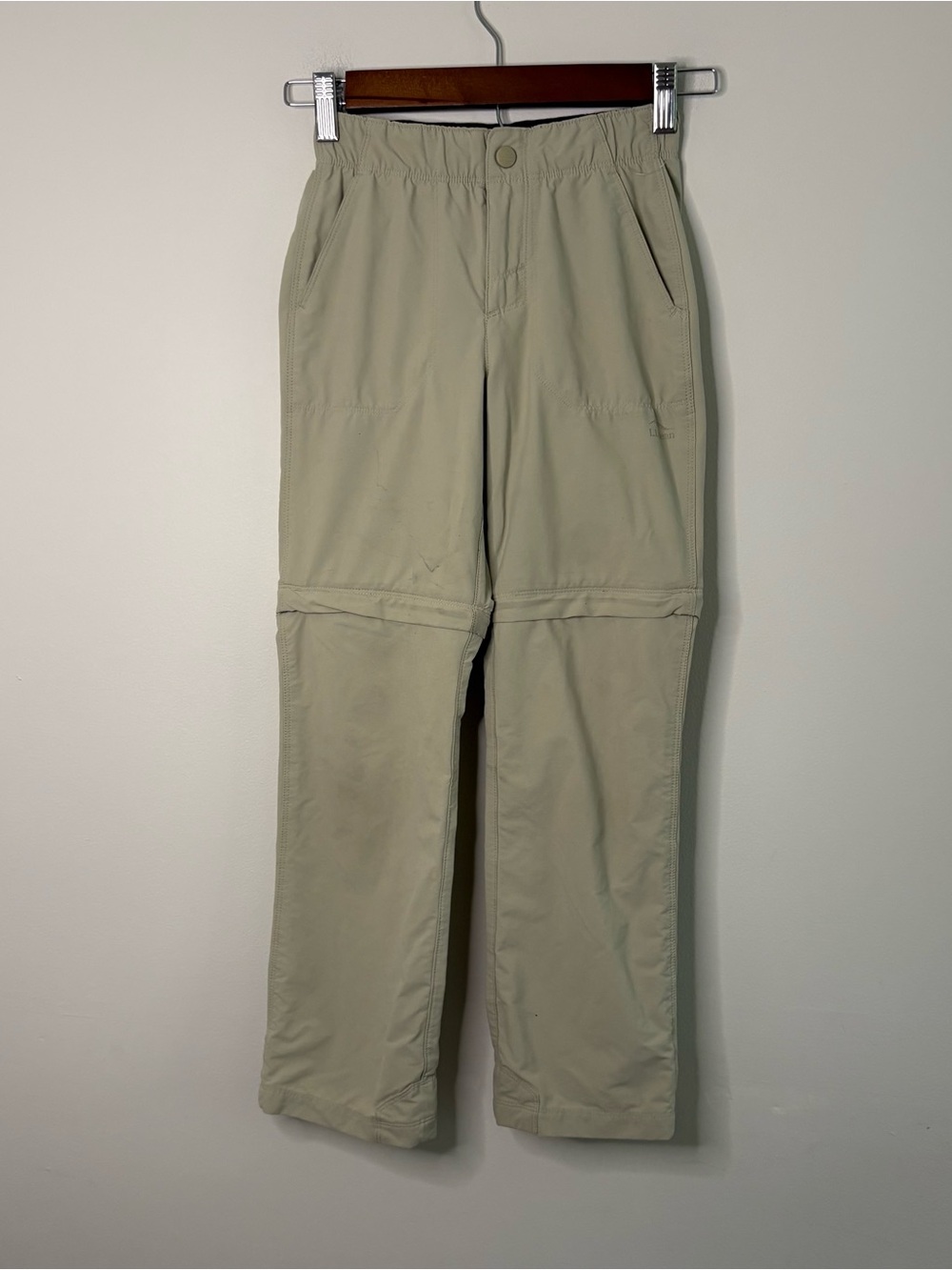LL Bean Kids Boys Girls Khaki Tan Pants Zip Off Shorts Gorpcore Camp Hiking Sz 8